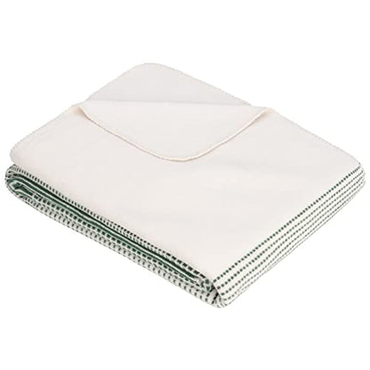 IBENA Salerno 100% Organic Cotton Cuddly Soft Jacquard Woven Ombre Throw Blanket (Green) - color: Green