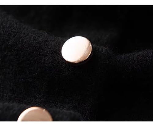 Women's Versatile Knitted Shawls Scarf Poncho Sweater Capes with Buttons Lightweight Spring Summer Fall Winter Wraps - color: Black