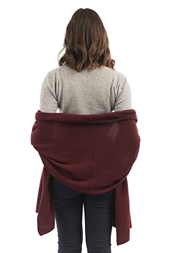 Dalle Piane Cashmere Womens Wool Cashmere Blend Stole Soft Italian Shawl Wrap for Wedding Evening Gift Made in Italy - color: Bordeaux