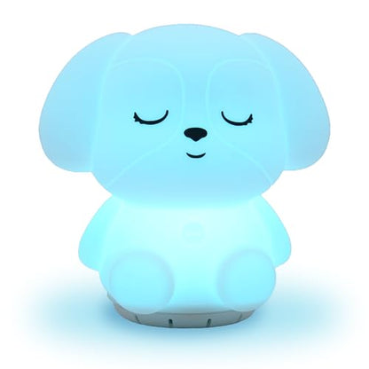 Mindfulness 'Breathing Puppy' | 4-7-8 Guided Visual Meditation Breathing Light | 3 in 1 Device with Night Light & Noise Machine for ADHD Anxiety Stress Relief Sleep - Gift for Kids Adult Women Men