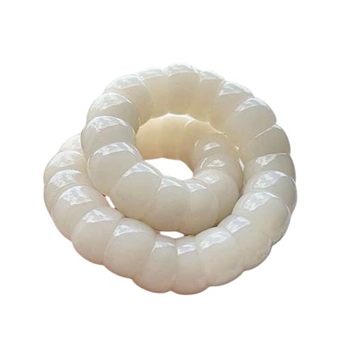 Natural Bodhi Seeds Beads Bracelet, Zen Fidget Stretch Color Gradient Bracelet for Mind-Calming, Meditation Practice Beads Accessory for Women and Men - color: White