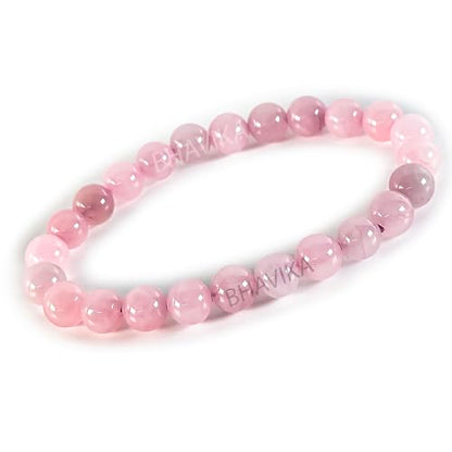 Fashion Natural Gemstone Bracelet | 8mm Beads Size Natural Stone Healing bracelet for Men and Women (Rose Quartz)