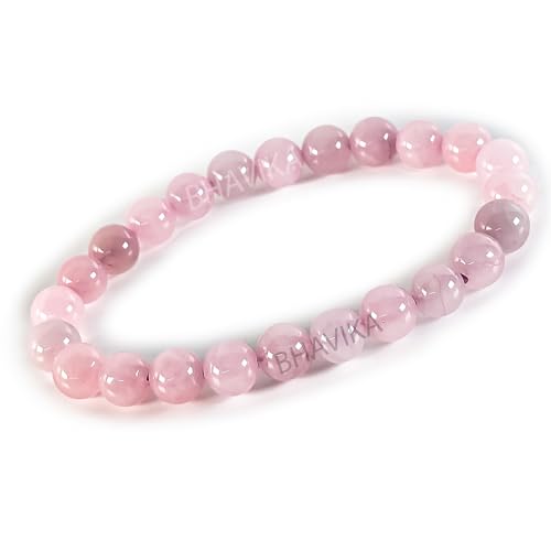 Fashion Natural Gemstone Bracelet | 8mm Beads Size Natural Stone Healing bracelet for Men and Women (Rose Quartz)