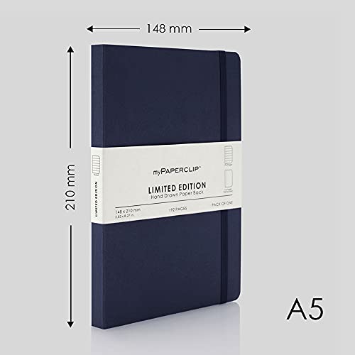 myPAPERCLIP Limited Edition A5 Ruled Notebook | 192 Pages, 100 GSM, Soft Cover, A5 (5.83 × 8.27 in) | Flat Lay | Bookmark & Elastic Closure | Imperial - color: Imperial, style: Ruled