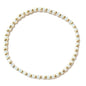 Handmade Opal White Glass & 18K Gold Plated Brass Beaded Bracelet | Minimalist Modern Jewelry for Women | Everyday Glamor Stacking Piece - size: Large