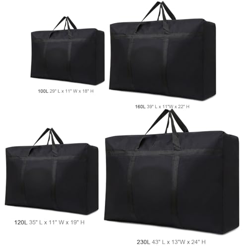 Multipurpose Extra Large Heavy Duty Storage Bags Duffle Bags for Space Saving Moving Storage (60Gal/230L, Black) - size: 60Gal/230L