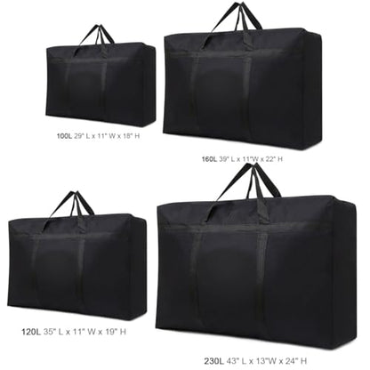 Multipurpose Extra Large Heavy Duty Storage Bags Duffle Bags for Space Saving Moving Storage (60Gal/230L, Black) - size: 60Gal/230L