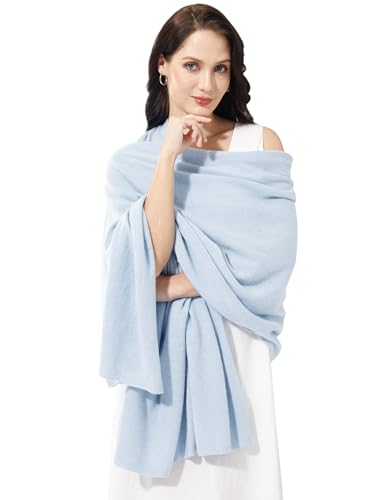 Soft Cashmere Blend Wrap Chic Scarf Stole for Women Wayfarer Travel Extra Large 87"x28" - color: Skyblue