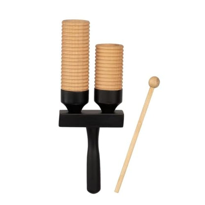 Wood Block Percussion Instrument – Solid Hardwood Resonance with Carry Bag and Striker – Professional Rhythm Sound Accessory for Orchestral Practice Ensemble Performance and Studio Recording