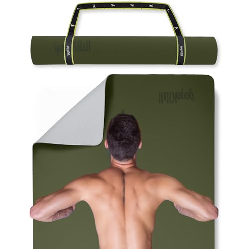 Gogokiwi Extra Wide Yoga Mat for Men Women (72"L x 36"W) Non Slip Fitness & Exercise Mat with Alignment Marks for Yoga, Pilates, Floor Workouts