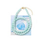 Healing Crystal Necklace for Women Men Colorful 6mm Natural Stone Beaded Choker Gemstone Necklaces with Card Handmade Reiki Spiritual Jewelry Gift - color: Aquamarine