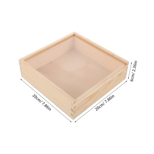 Hemobllo Wooden Storage Box Acrylic Lid Multi-functional Trinket Container for Jewelry Compact for Home Office