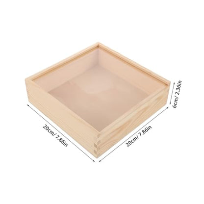 Hemobllo Wooden Storage Box Acrylic Lid Multi-functional Trinket Container for Jewelry Compact for Home Office