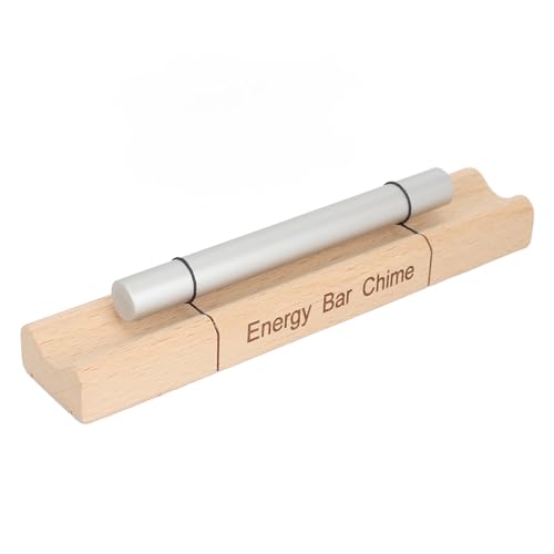 Cherry Wood and Aluminum Alloy Meditation Bell, Portable Single Sound Hand Bell for Prayer Yoga Mindfulness, Calming Melodic Sound Instrument (4096)