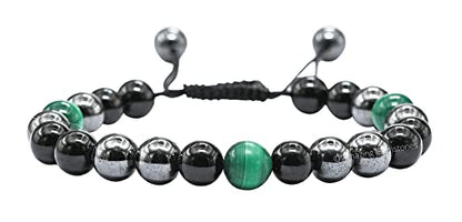 Amazing Gemstone Cancer Fighter Bracelets - Malachite Hematite Black Tourmaline Bracelet Set for Men Women Healing Crystal Gifts for Breast, Lung, Bowel, Prostate Cancer - color: Cancer Fighter
