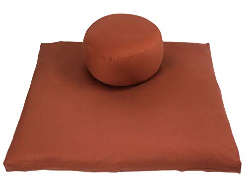 Round Zafu and Zabuton Meditation Cushion Set (2pc) - color: Clay