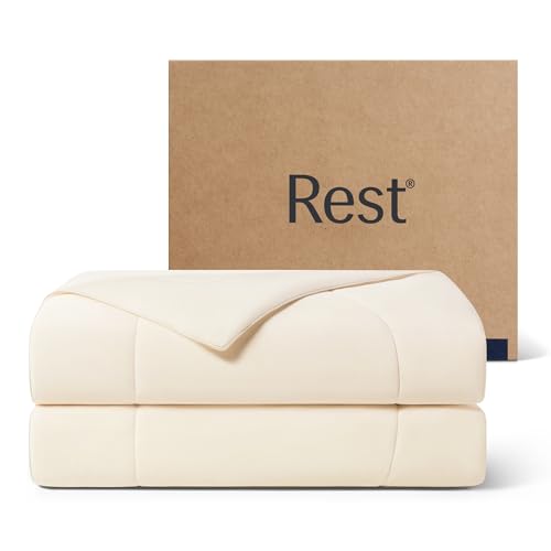 REST® Evercool® Cooling Comforter, King/Cali King, Blanket for Hot Sleepers, All Season Bedding to Keep Cool for Night Sweats, Breathable Lightweight Blanket, 106x90 Inches, Snow Ivory - color: Snow Ivory, size: King / Cali King (106"x90")