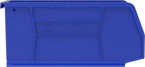 Akro-Mils 30230 AkroBins Plastic Storage Bins, Space-Saving Stackable Bins for Garage, Pantry, Craft Organization, 10.5 "L x 5.5 "W x 5"H, Blue, 12-Pack - color: Blue