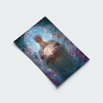 UZWGG 1pcs (Unframed，Canvas Only) Woman Poster Fantasy Goddess Prints Wall Art Abstract Goddess Nurturing Baby Canvas Painting New Birth Wall Picture for Newmom Mother's Day Gift 08x12inch(20x30cm) - color: goddess-Frameless（Canvas Roll）, size: 12"L x 08"