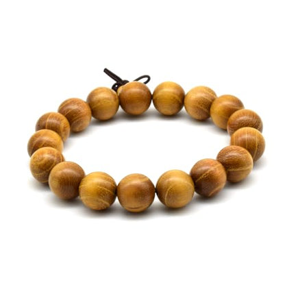Zen Dear Natural Golden Sandalwood Mexican Bocote Mala Prayer Bead Bracelet Link Wrist Necklace Mala Beads - style: 12mm 17 beads