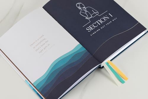 90-Day Guided Mental Health Journal with Daily Prompts for Anxiety, Stress Relief & Self Care – Mindfulness, Healing & Emotional Wellness – Cover Made from Recycled Ocean Plastic - color: Blue, White