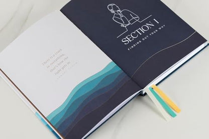 90-Day Guided Mental Health Journal with Daily Prompts for Anxiety, Stress Relief & Self Care – Mindfulness, Healing & Emotional Wellness – Cover Made from Recycled Ocean Plastic - color: Blue, White