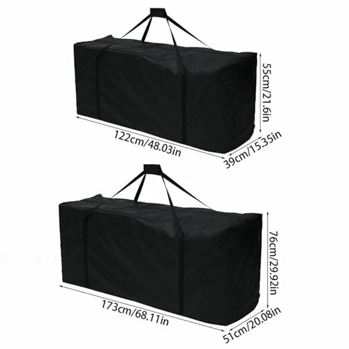 1 Pc Oxford Cloth Heavy Duty Outdoor Organizer Black Rectangle Garden Furniture Cushion Storage Bag Travel Carrier Storage Bag (Size : S 122) - size: S 122