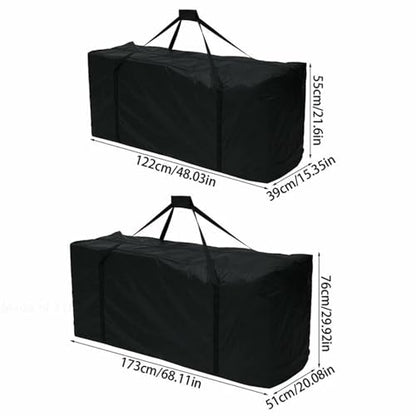 1 Pc Oxford Cloth Heavy Duty Outdoor Organizer Black Rectangle Garden Furniture Cushion Storage Bag Travel Carrier Storage Bag (Size : S 122) - size: S 122