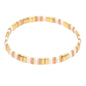 Summer Candy Colors Tila Flat Seed Beads Stretch Strand Bracelet for Women- Trendy Unique Friendship Handmade Mixed Colorful Square Beaded Link Bracelets Stackable Jewelry Gifts - color: 0080A