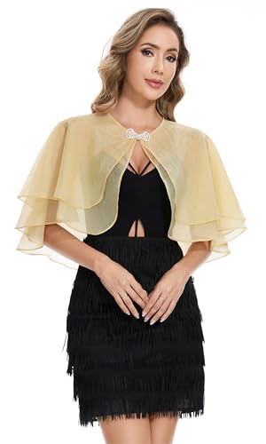 Women's Sheer Tencel Shawls and Wraps for Evening Dresses Soft Wedding Cape Lightweight Bridesmaid Scarves Cover Up - color: Yellow
