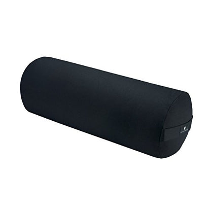 Hugger Mugger Round Yoga Bolster - Firm Round Shape, Higher Profile, Great Under Knees, Soft Support, Handmade in The USA - color: Black