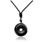 Jovivi 30mm Circle Donut Healing Crystals Necklace Natural Semi-Precious Chakra Gemstone Stone Amulet Lucky Coin Donuts Charm Protection Quartz Reiki Pendant Necklace for Men Women Adjustable Rope - color: Obsidian Crystal