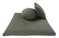 Buckwheat Zafu, Zabuton and Support Meditation Cushion Set (3pc), Olive - color: Olive