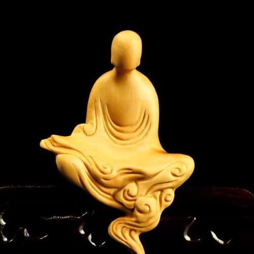 XIALON 9cm Huangyangwood Carving Chinese Style Zen Seated Buddha Appearance Home Decoration Carving