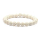 Justinstones 8mm Round Beads Stretch Bracelet 7 Inch Unisex - color: Buffalo Bone