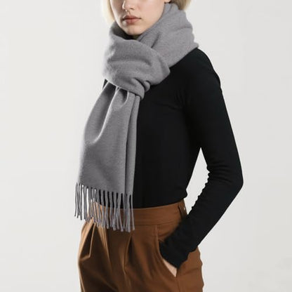 Winter Scarf for Women Pashmina Shawls and Wraps for Evening Dresses Wedding Party Bridesmaid Warm Long Scarves Shawl - color: Grey