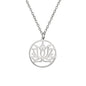 TEAMER Lotus Necklace Stainless Steel Flower of Life Necklace Yoga Meditation Pendant Inspirational Jewelry For Women - color: Style 4 - Silver