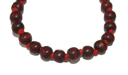Red Sandalwood Sumarni Mala Knotted 8 MM, 27+1 Beads Wrist Mala | Sandalwood Prayer Beads Japa Bracelet for Meditation and Spiritual Practice