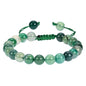 ANAYA AGATE Energy Protection Crystal Handmade Adjustable Bead Bracelet Perfect for Men, Women’s Christmas Gift - Gemstone Healing Stretch Bracelet Pulsera Para Hombre Mujer Stocking Stuffer - color: Lace Agate Green