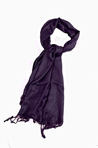 Sakkas Large Soft Silky Pashmina Shawl Wrap Scarf in Solid Colors - color: Plum