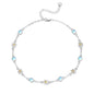 CRMAD 925 Sterling Silver Daisy/Sunflower Moonstone Anklet Daisy Flower Ankle Bracelet for Women Beach Dainty Jewelry - size: 7+2 inch, style: Lily