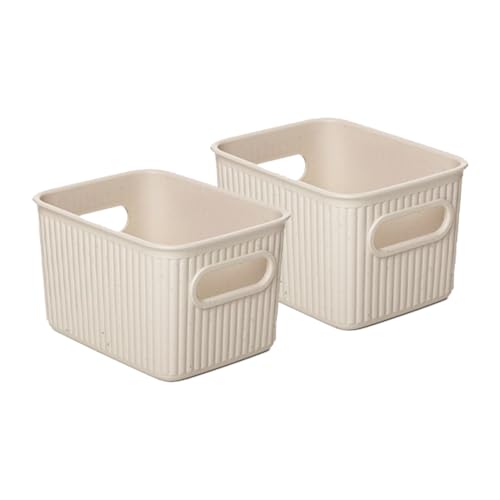 Superio Eco-Friendly Decorative Plastic Basket Open Home Storage Bins Organizer Baskets, Small (2 Pack) Container Boxes for Organizing Closet Storage Bins for Shelves Drawer Shelf 1.5 Liter - color: Eco-Friendly, size: 1.5 Liter (2 Pack)
