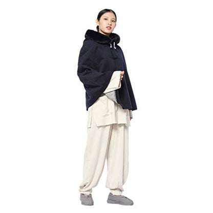 DGXIN Unisex Meditation Hooded Monk Cloak One Size Length 60cm - color: Navy Blue