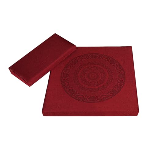 Japanese Foldable Meditation Cushion Set,Yoga Meditation Floor Pillow,Large Meditation Mat and Pillow Set for Sitting on Floor for Floor Balcony Mat Bedroom Patio red-60cm - color: Red, size: 60cm