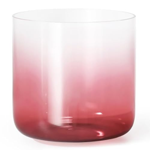 432Hz 6 Inch Gradient Colored Sound Bowl, Quartz Chakra Bowl with Free Acrylic Striker & O-ring, Crystal Singing Bowl for Yoga Meditation,(Red,F note) - color: Red, size: F note