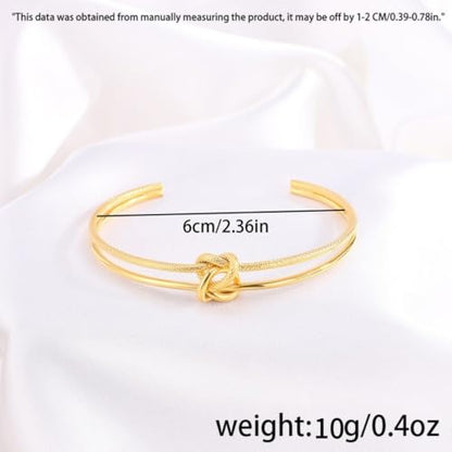 Gold Knot Cuff Bracelets for Women,Adjustable Rope Stack Non Tarnish Statement Forever Friendship Minimalist Trendy Bracelet Jewelry Gifts for Women