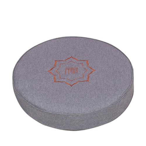 Round Meditation Cushion Mat Set with Washable Cotton Linen Cover, Larger Yoga Mat Bolster Floor Pillows Seating for Adults Meditation Accessories grey1-50cm - color: Grey1, size: 50cm