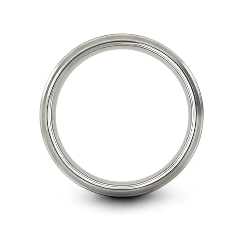 Gift for Yoga Fan - Yoga Meditation Ring - Flat Dome Bevel - Band - Men Women - Brushed Polished - Tungsten - Personalized Custom Engraving - 8mm - Anniversary Wedding - Yellow Rose Gold Silver - color: 06 - Grey Tungsten