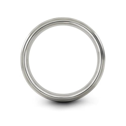 Gift for Yoga Fan - Yoga Meditation Ring - Flat Dome Bevel - Band - Men Women - Brushed Polished - Tungsten - Personalized Custom Engraving - 8mm - Anniversary Wedding - Yellow Rose Gold Silver - color: 06 - Grey Tungsten
