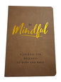 Be mindful journal Wellness Journal for Body and Mind, Brown Leather Cover with Gold Lettering